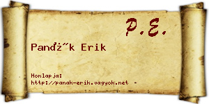 Panák Erik névjegykártya